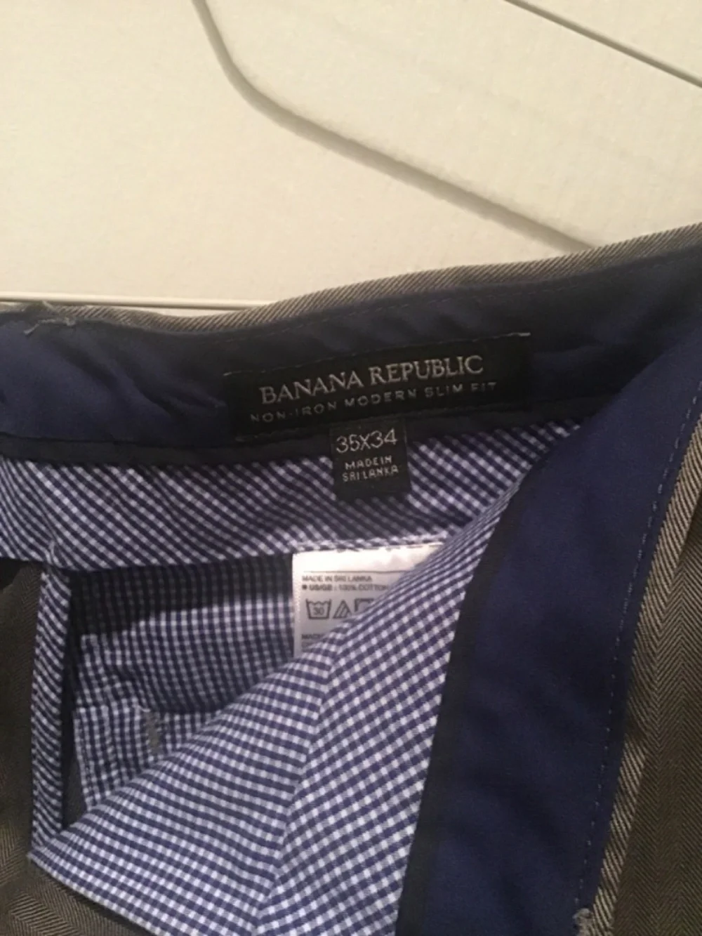 Banana Republic light olive/grey herringbone chinos 35 x 34